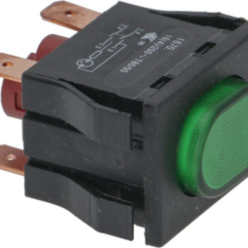 Выключатель двухполюсный зеленый 345235 16A 250V