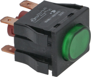 Выключатель двухполюсный зеленый 345235 16A 250V